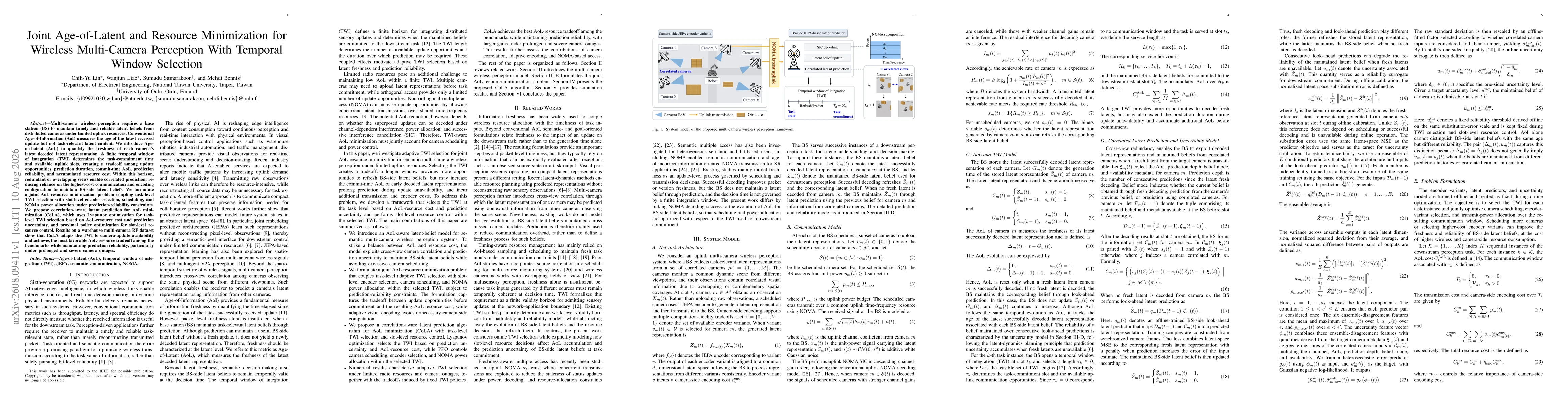 Thumbnail for Joint Age-of-Latent and Resource Minimization for Wireless Multi-Camera Perception With Temporal Window Selection