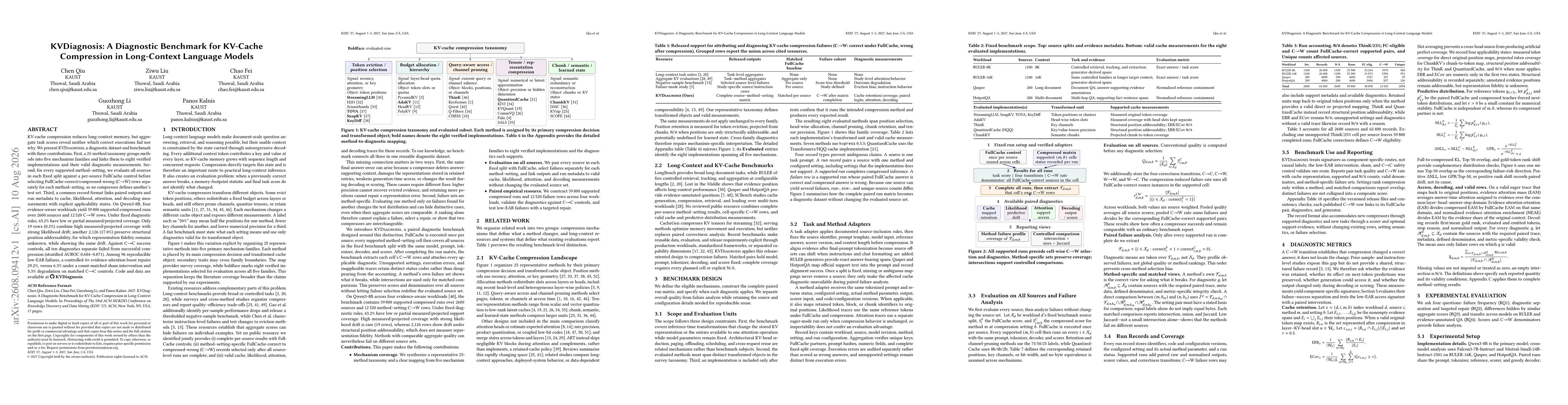 Thumbnail for KVDiagnosis: A Diagnostic Benchmark for KV-Cache Compression in Long-Context Language Models