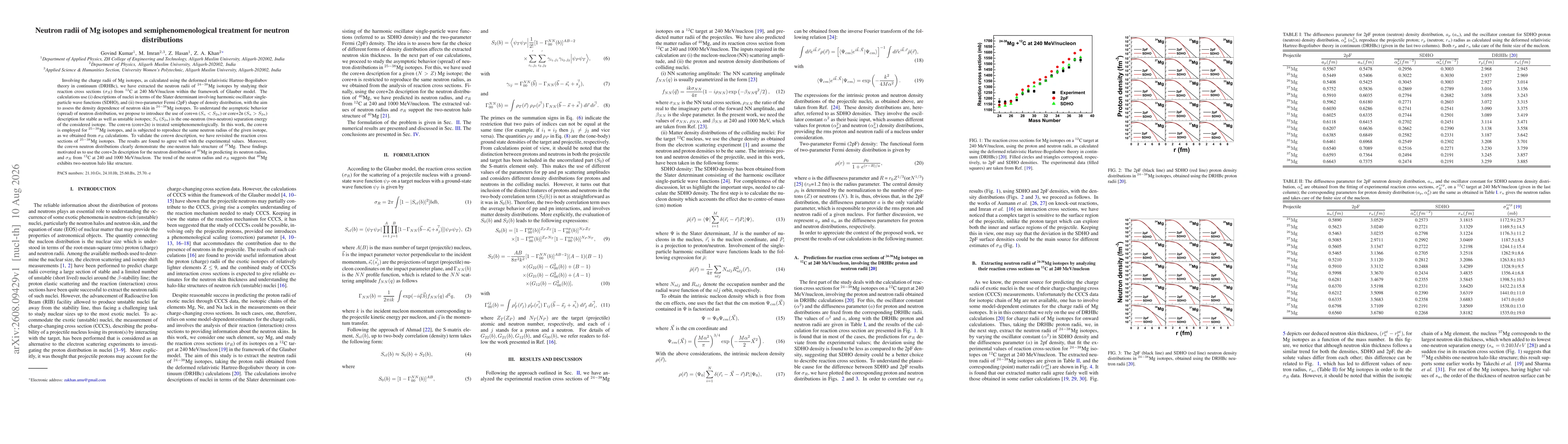 Thumbnail for Neutron radii of Mg isotopes and semiphenomenological treatment for neutron distributions