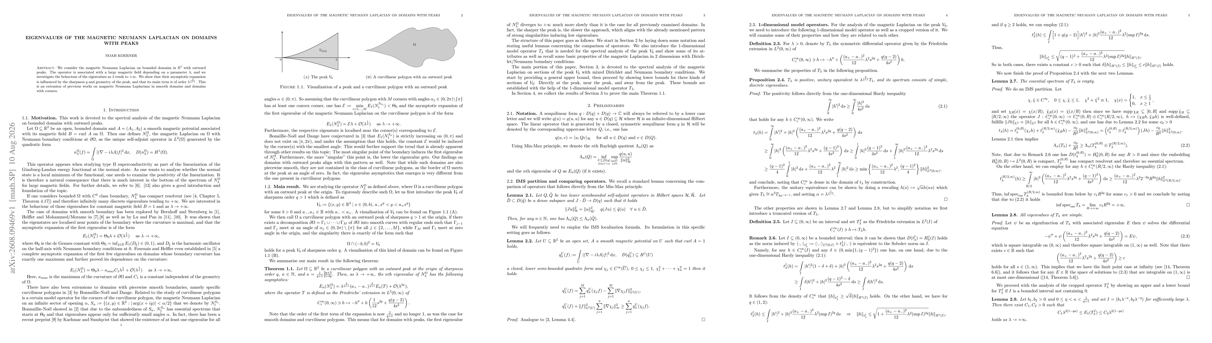 Thumbnail for Eigenvalues of the Magnetic Neumann Laplacian on Domains with Peaks