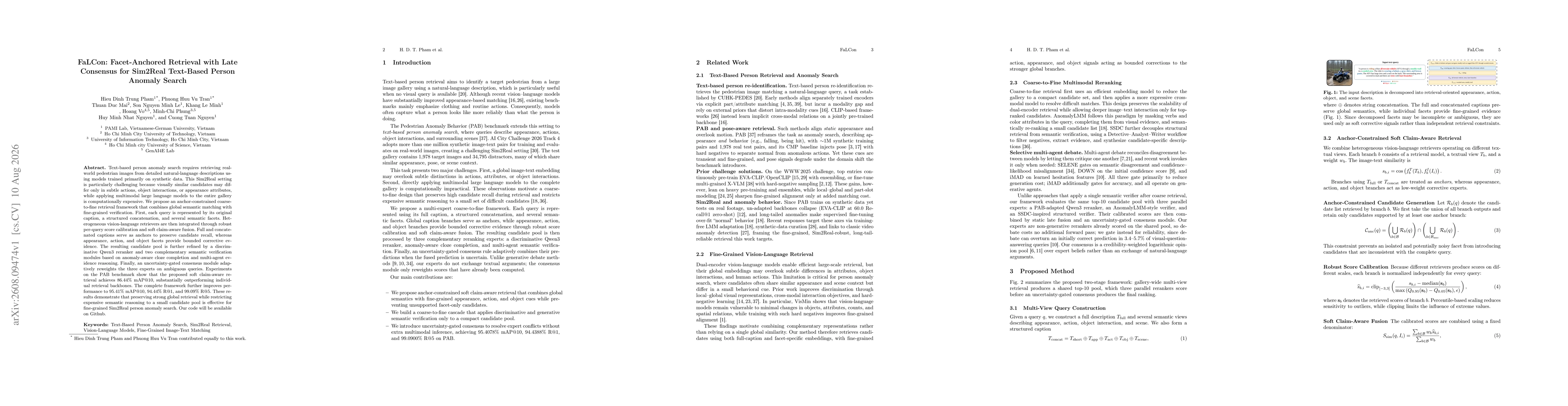 Thumbnail for FaLCon: Facet-Anchored Retrieval with Late Consensus for Sim2Real Text-Based Person Anomaly Search