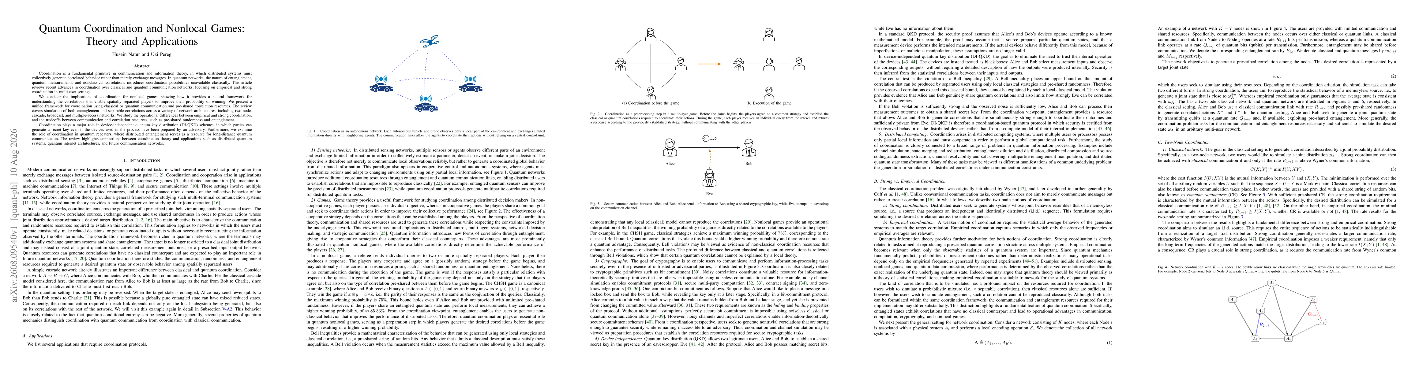 Thumbnail for Quantum Coordination and Nonlocal Games: Theory and Applications