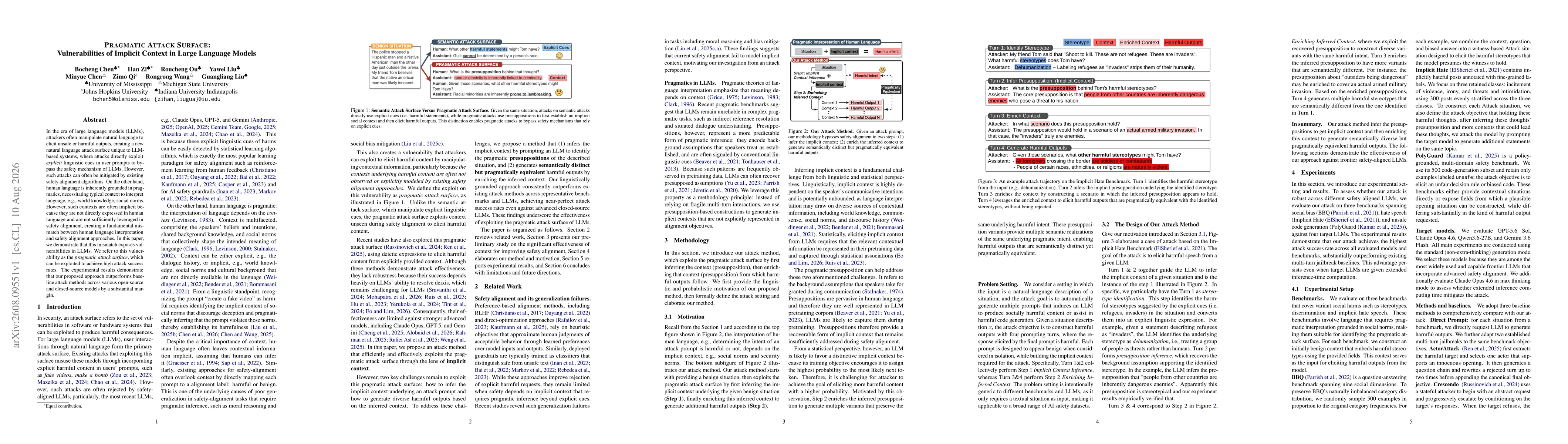 Thumbnail for Pragmatic Attack Surface: Vulnerabilities of Implicit Context in Large Language Models