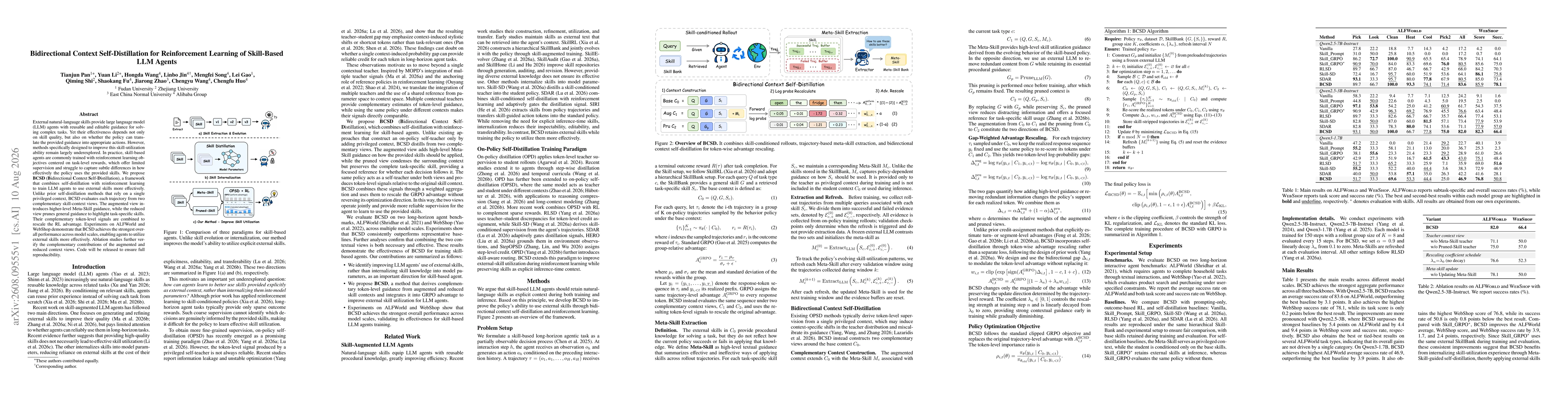 Thumbnail for Bidirectional Context Self-Distillation for Reinforcement Learning of Skill-Based LLM Agents