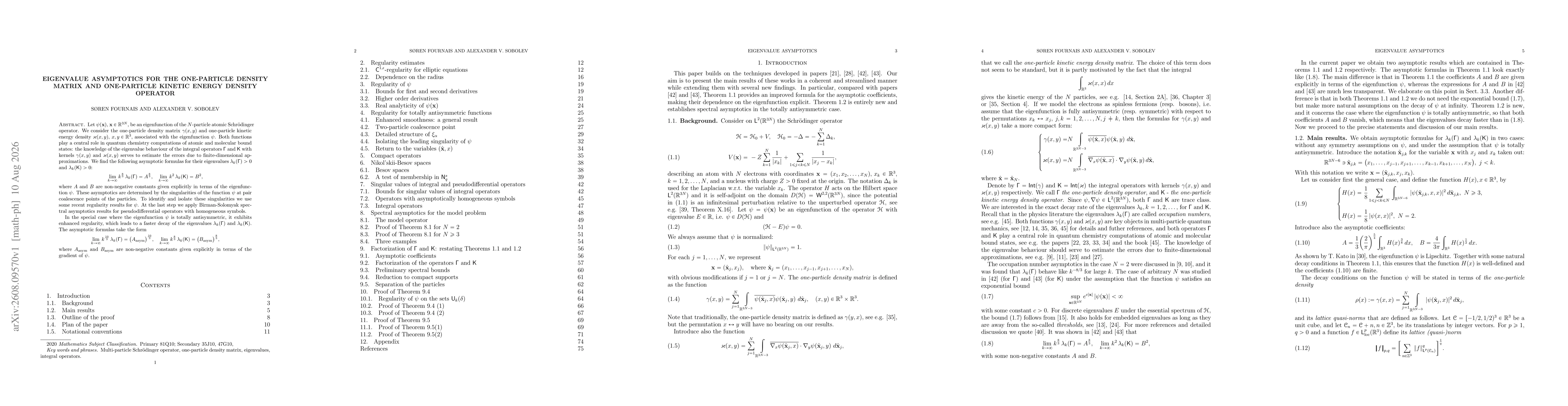 Thumbnail for Eigenvalue asymptotics for the one-particle density matrix and one-particle kinetic energy density operator