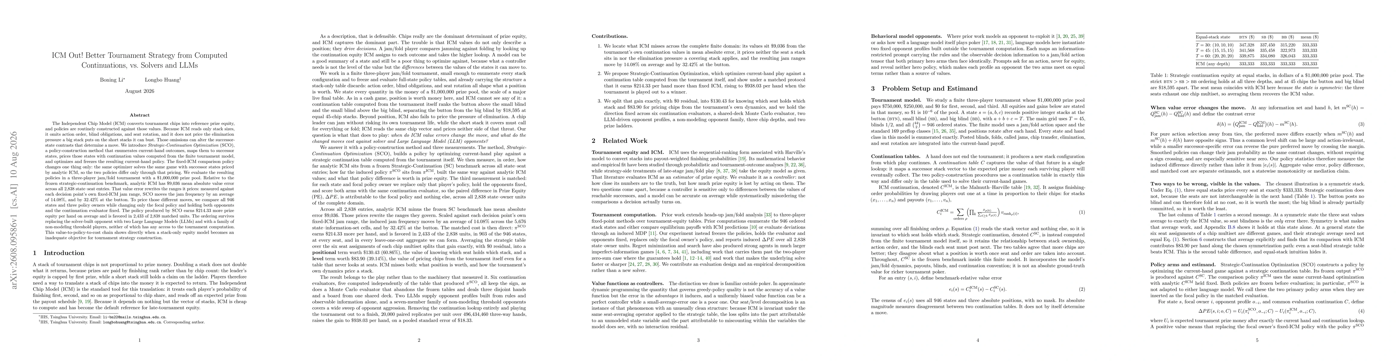 Thumbnail for ICM Out! Better Tournament Strategy from Computed Continuations, vs. Solvers and LLMs