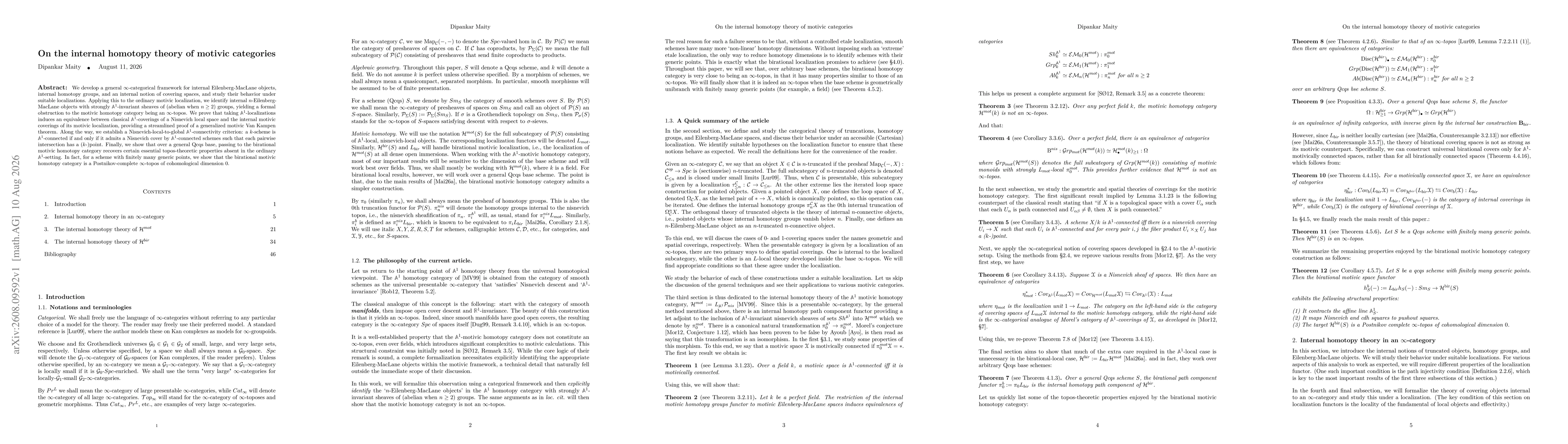 Thumbnail for On the internal homotopy theory of motivic categories
