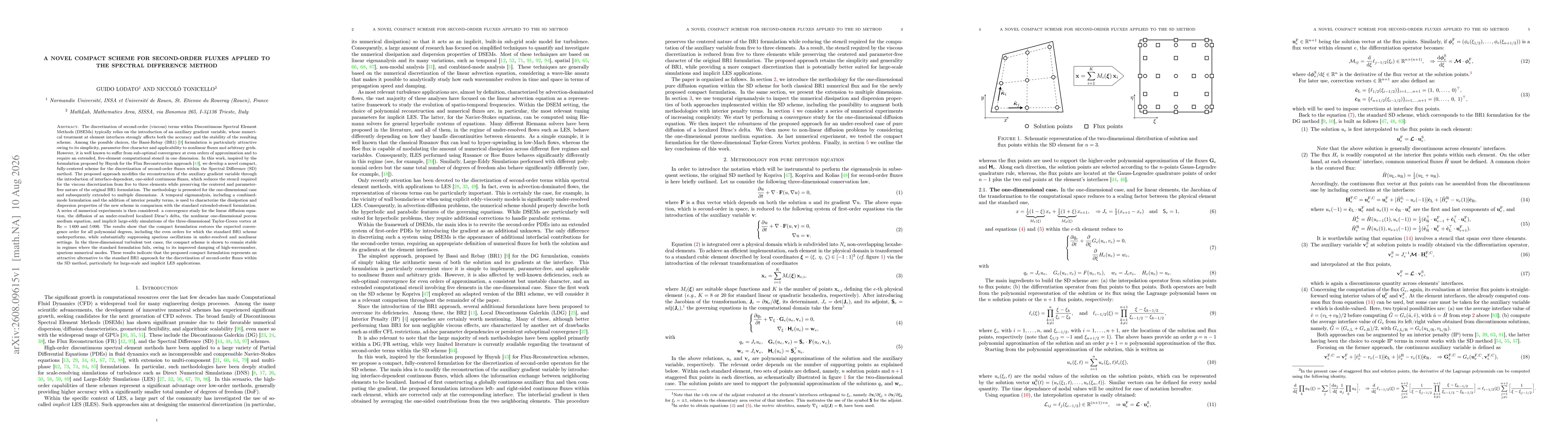Thumbnail for A novel compact scheme for second-order fluxes applied to the Spectral Difference method