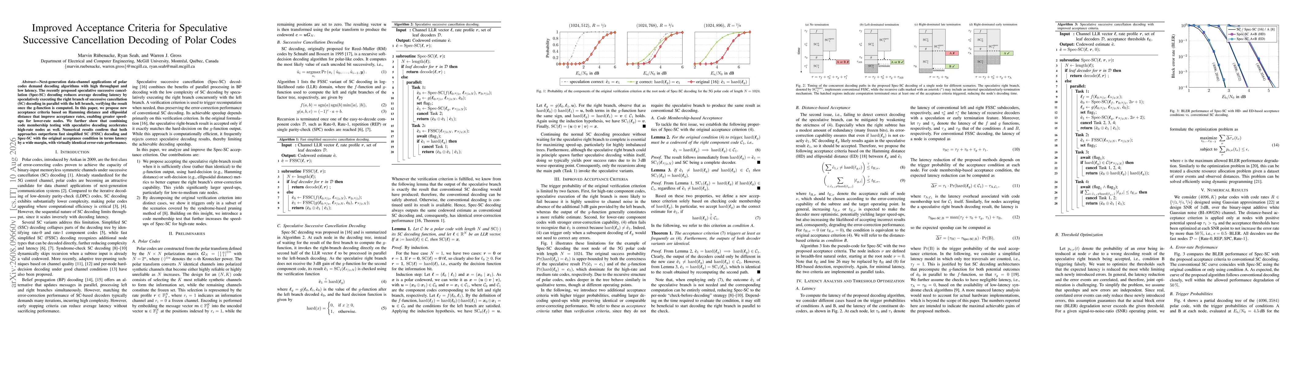 Thumbnail for Improved Acceptance Criteria for Speculative Successive Cancellation Decoding of Polar Codes