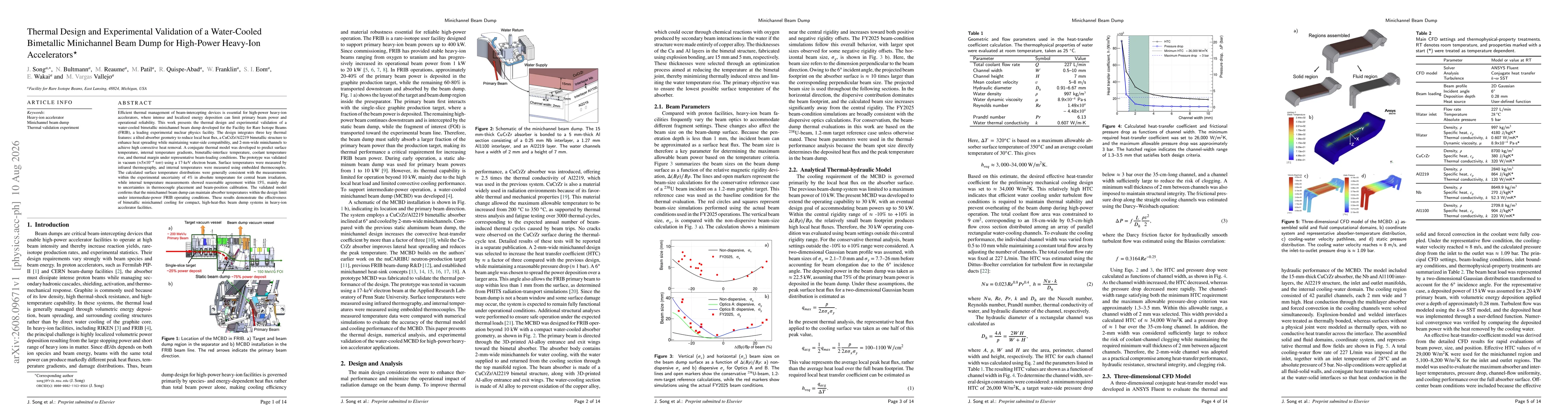 Thumbnail for Thermal Design and Experimental Validation of a Water-Cooled Bimetallic Minichannel Beam Dump for High-Power Heavy-Ion Accelerators