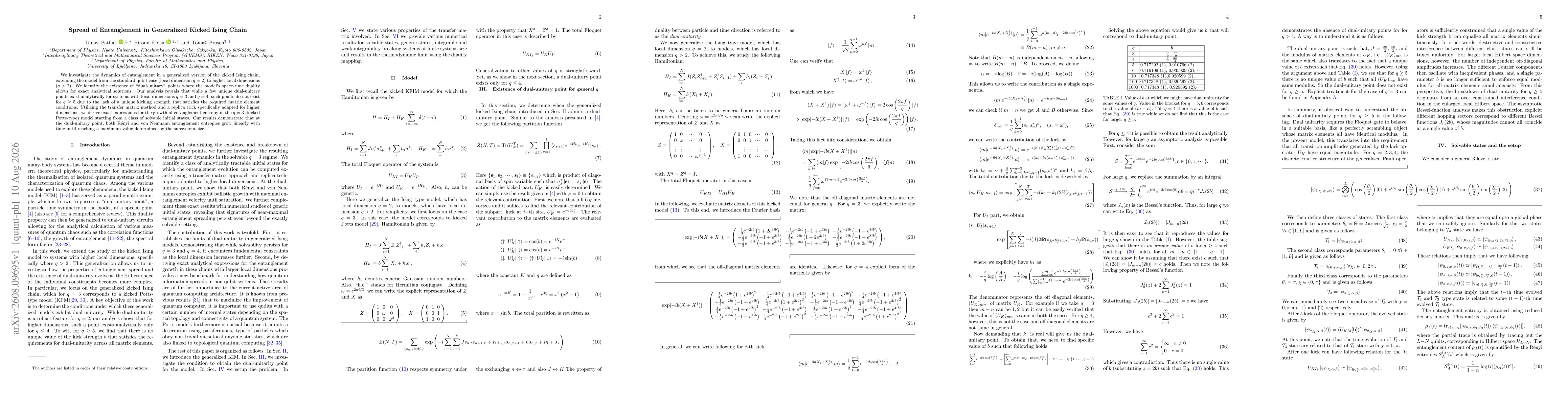 Thumbnail for Spread of Entanglement in Generalized Kicked Ising Chain