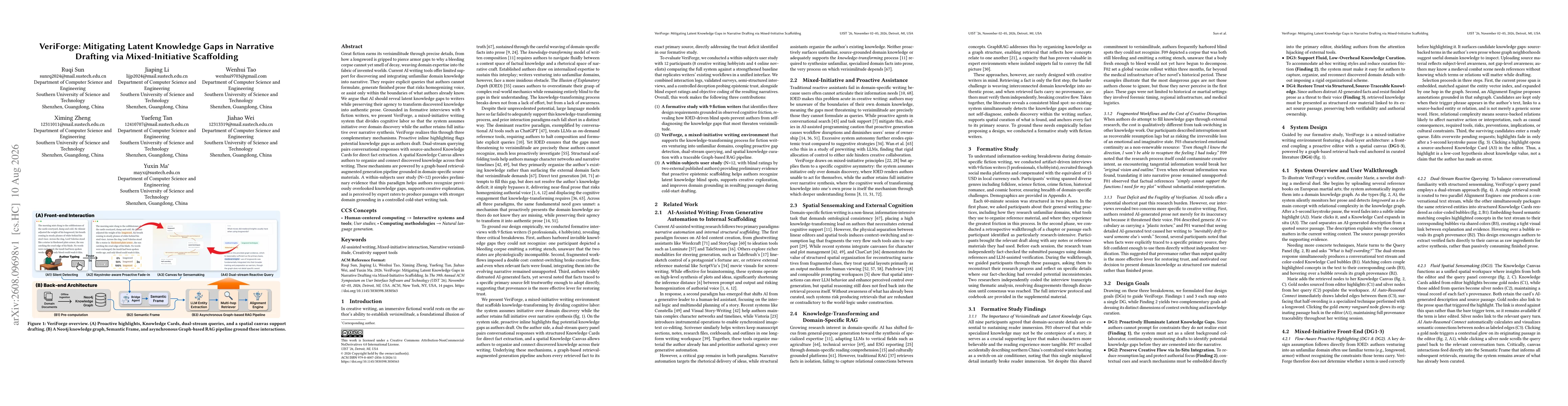 Thumbnail for VeriForge: Mitigating Latent Knowledge Gaps in Narrative Drafting via Mixed-Initiative Scaffolding
