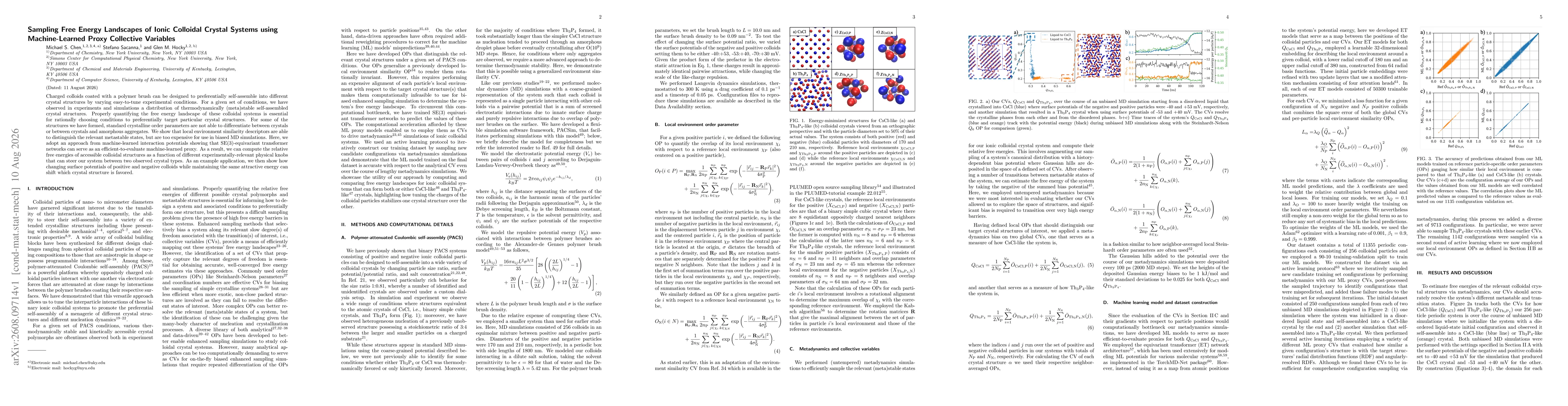 Thumbnail for Sampling Free Energy Landscapes of Ionic Colloidal Crystal Systems using Machine-Learned Proxy Collective Variables