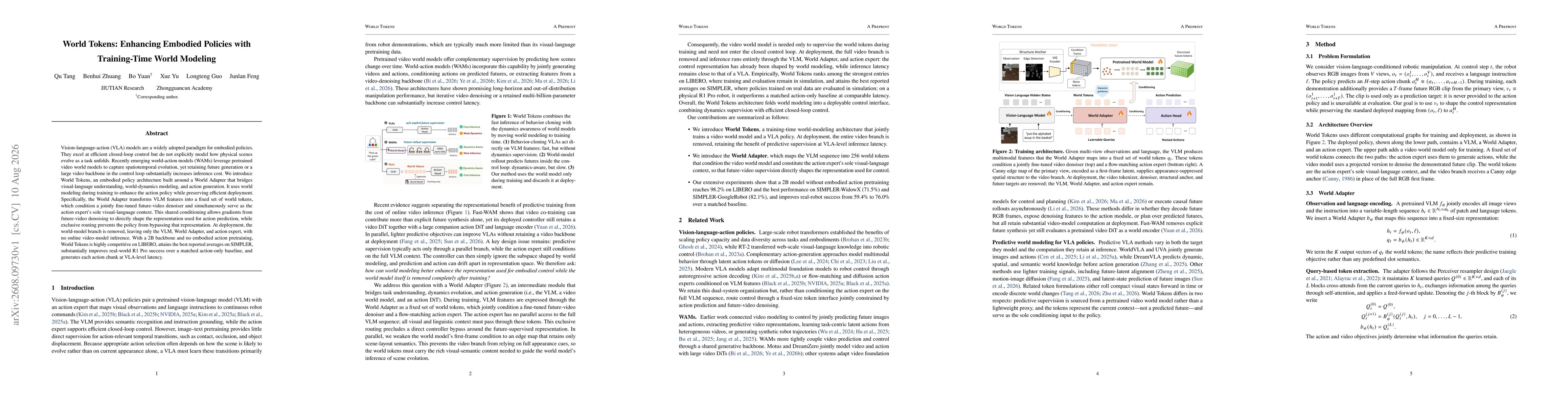 Thumbnail for World Tokens: Enhancing Embodied Policies with Training-Time World Modeling
