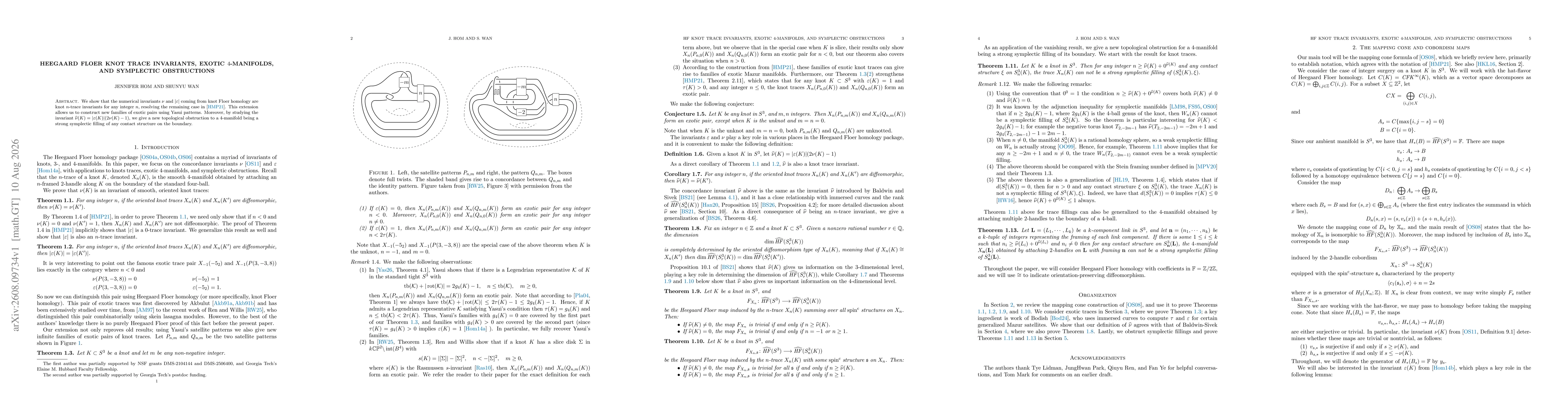 Thumbnail for Heegaard Floer knot trace invariants, exotic 4-manifolds, and symplectic obstructions