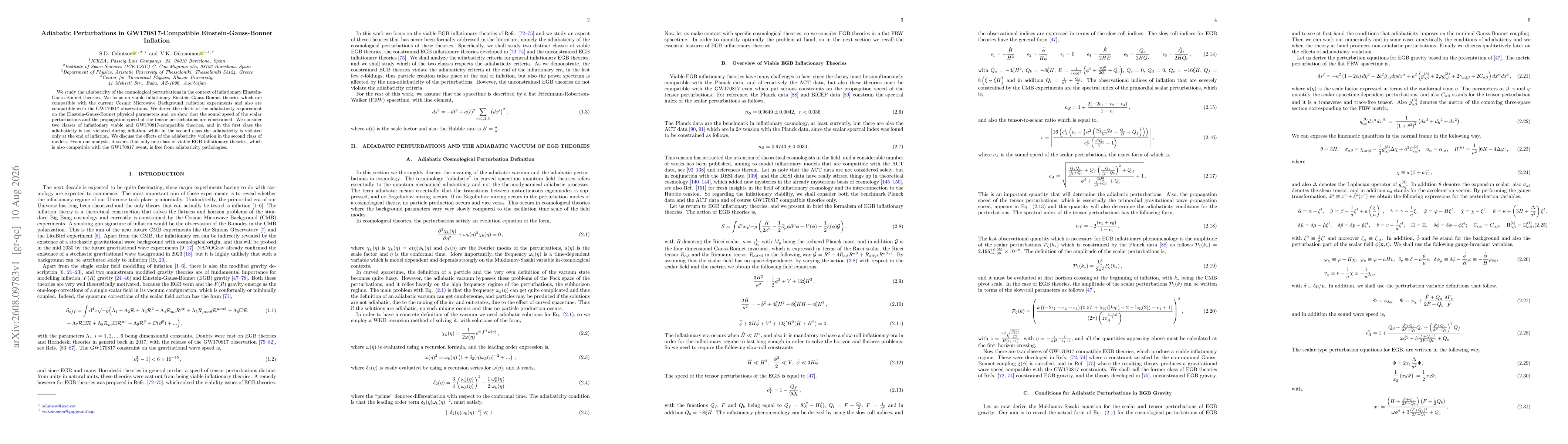 Thumbnail for Adiabatic Perturbations in GW170817-Compatible Einstein-Gauss-Bonnet Inflation