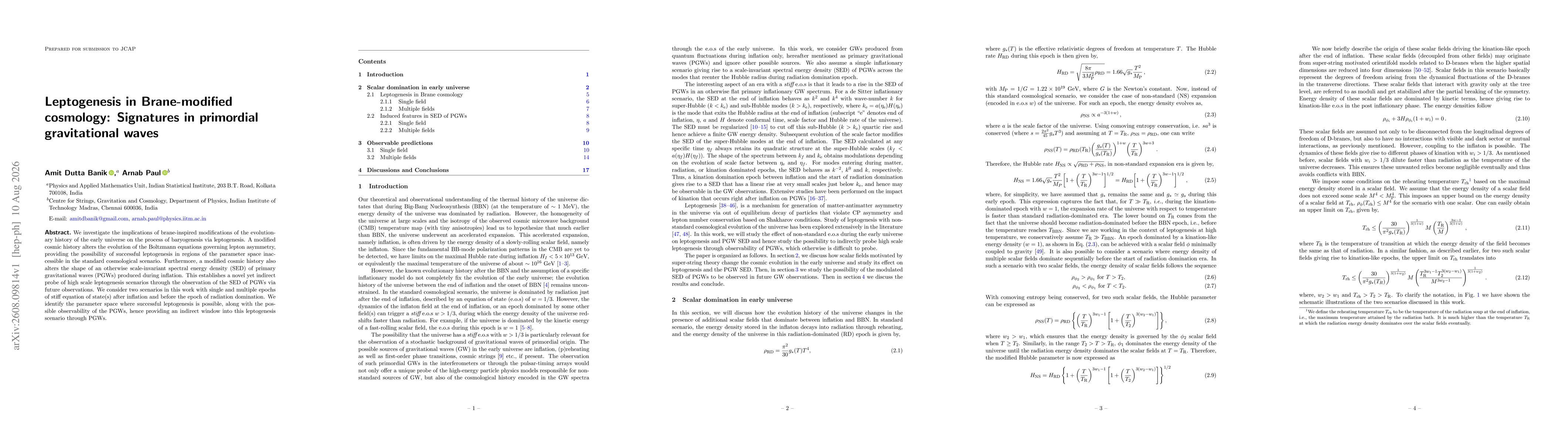 Thumbnail for Leptogenesis in Brane-modified cosmology: Signatures in primordial gravitational waves