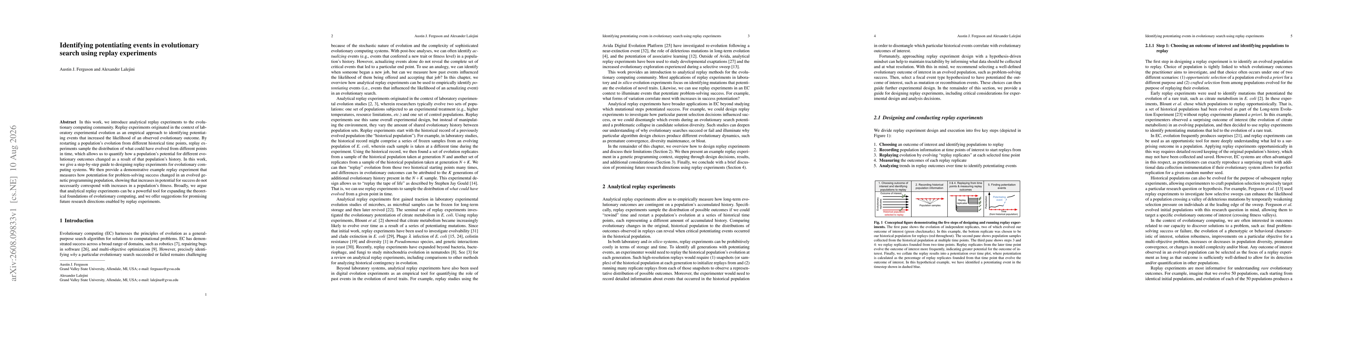 Thumbnail for Identifying potentiating events in evolutionary search using replay experiments