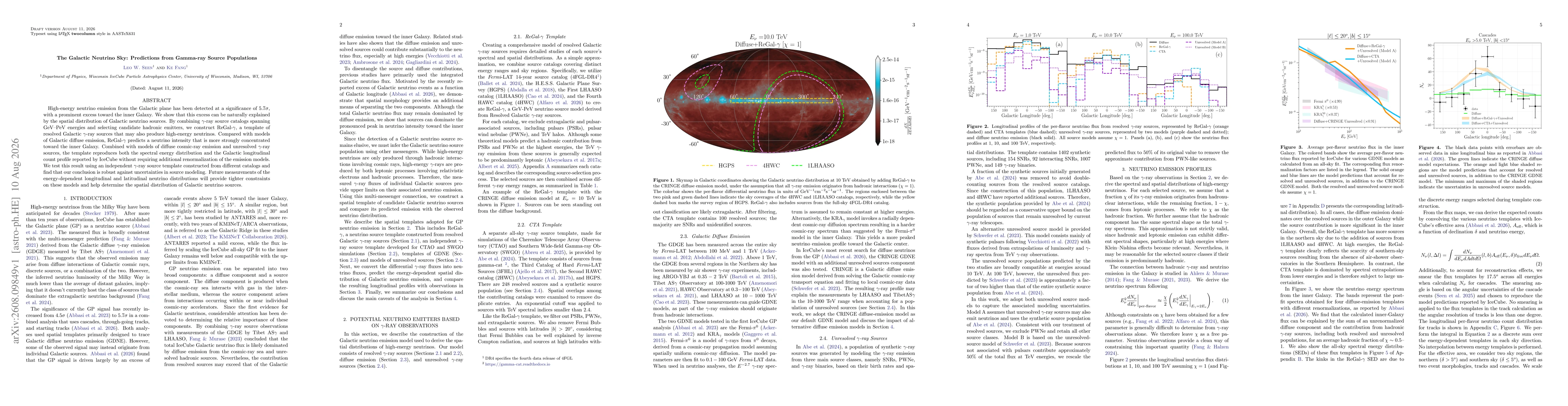 Thumbnail for The Galactic Neutrino Sky: Predictions from Gamma-ray Source Populations