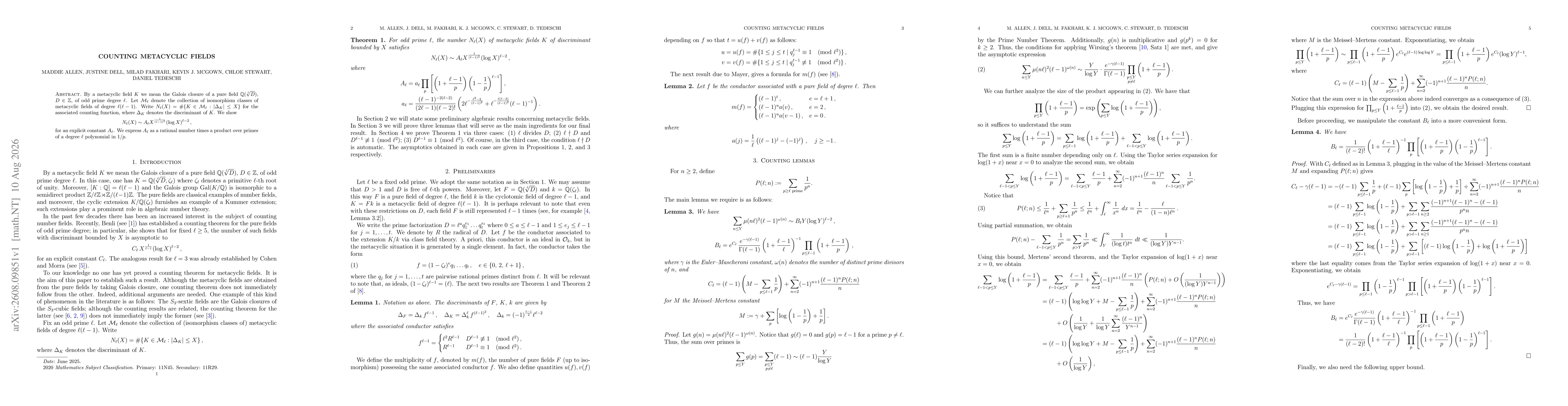 Thumbnail for Counting metacyclic fields