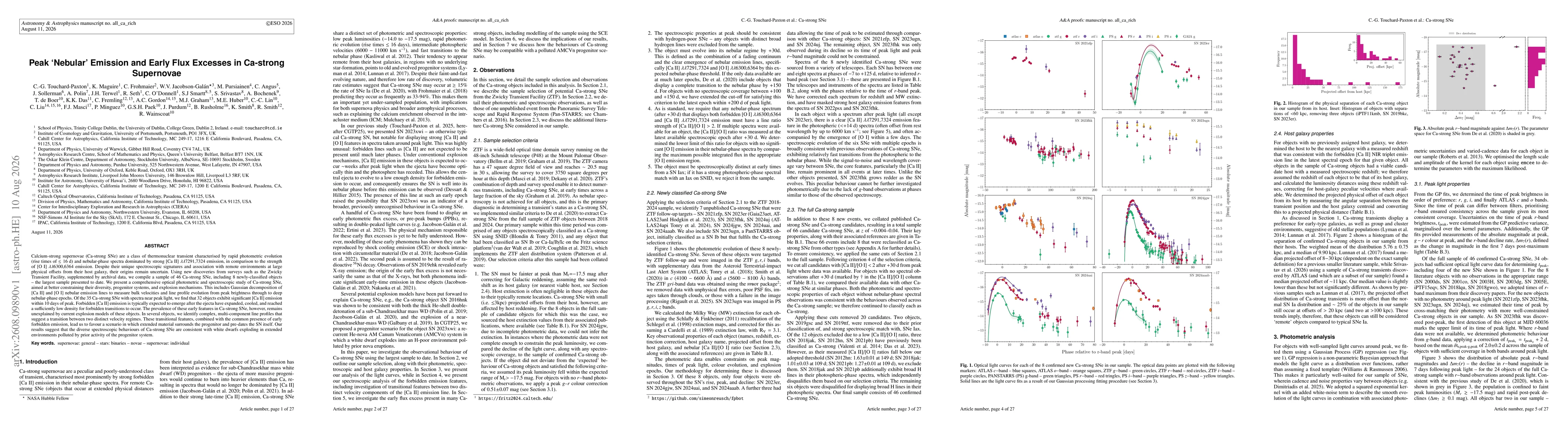 Thumbnail for Peak 'Nebular' Emission and Early Flux Excesses in Ca-strong Supernovae