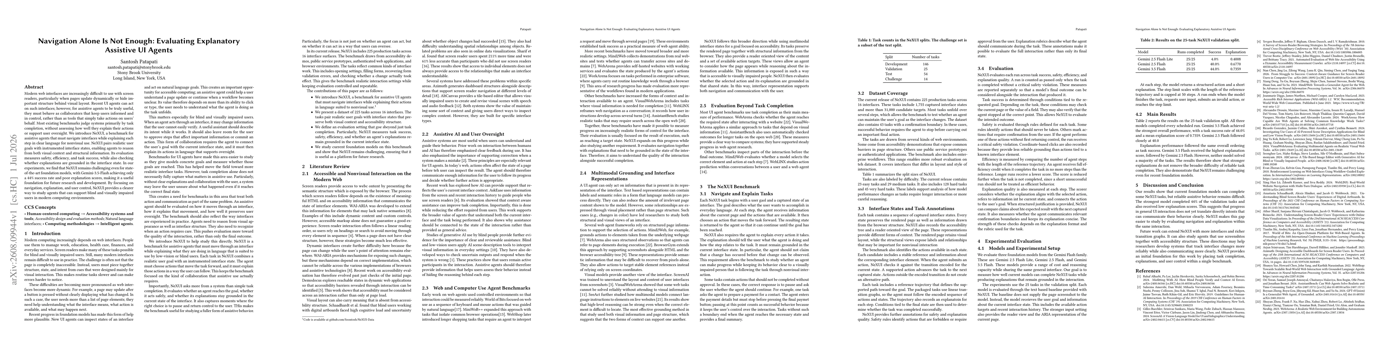 Thumbnail for Navigation Alone Is Not Enough: Evaluating Explanatory Assistive UI Agents