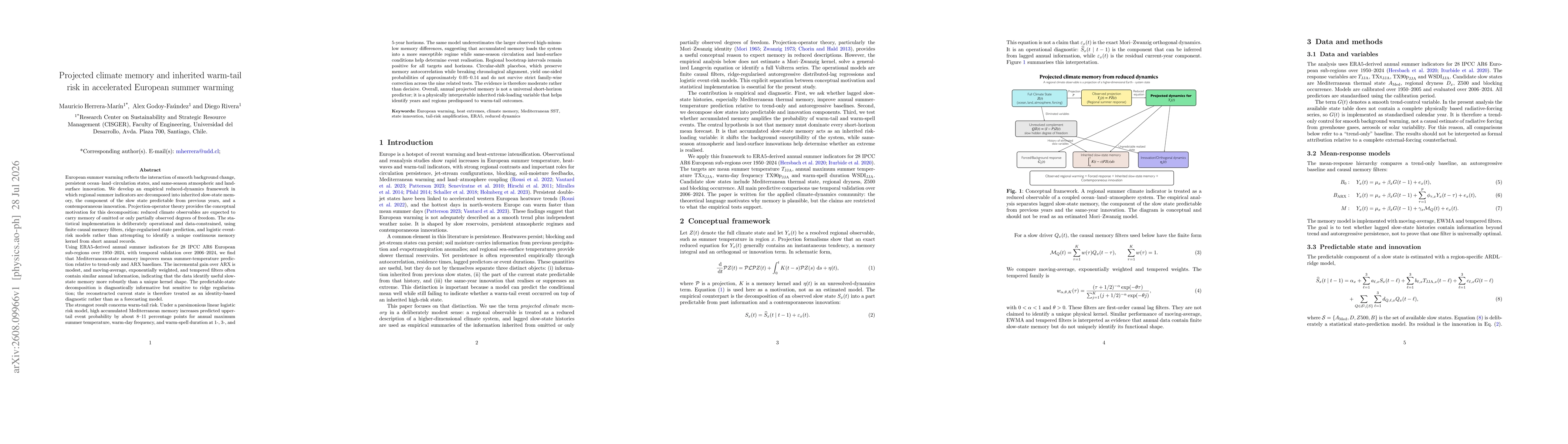 Thumbnail for Projected climate memory and inherited warm-tail risk in accelerated European summer warming