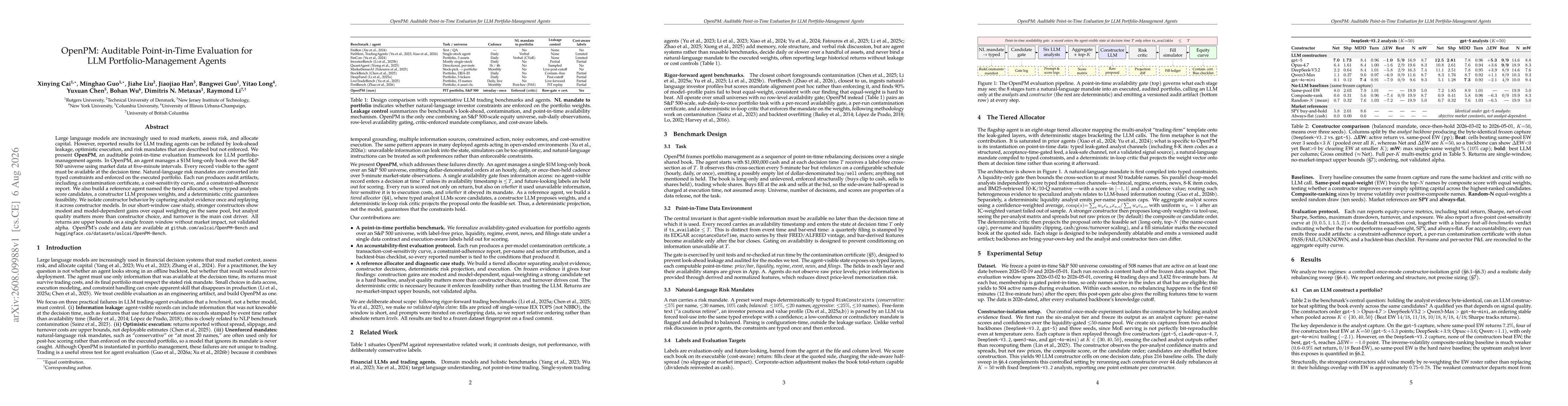Thumbnail for OpenPM: Auditable Point-in-Time Evaluation for LLM Portfolio-Management Agents