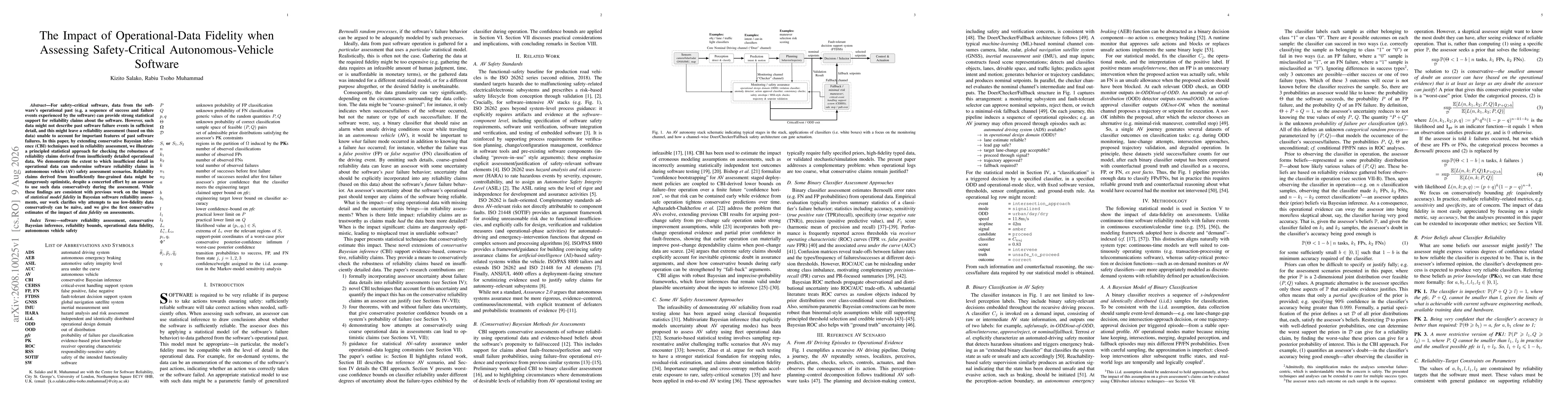Thumbnail for The Impact of Operational-Data Fidelity when Assessing Safety-Critical Autonomous-Vehicle Software