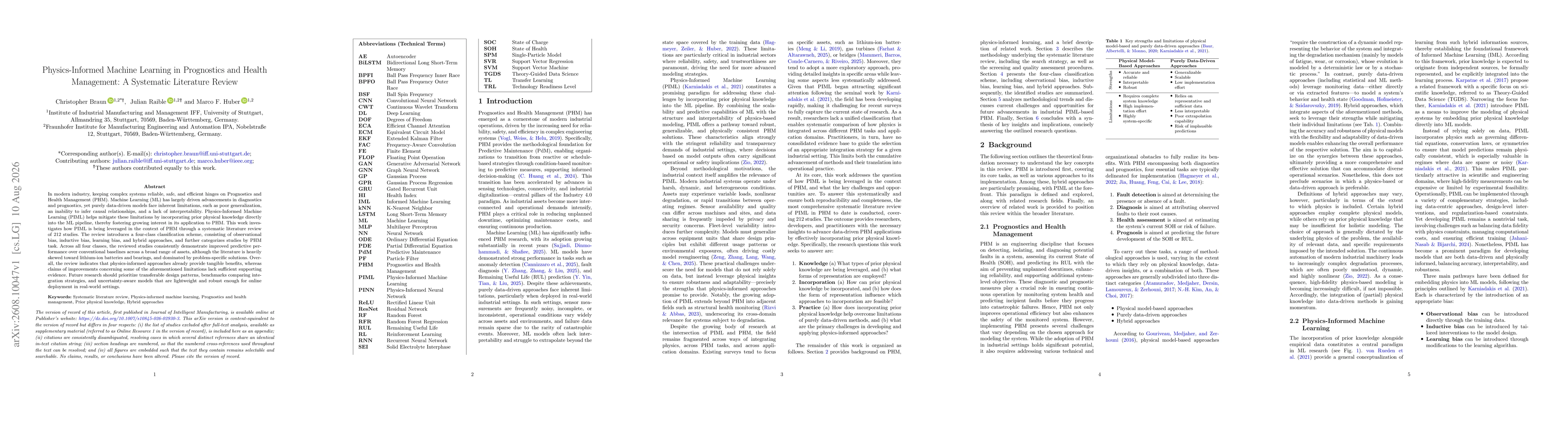 Thumbnail for Physics-Informed Machine Learning in Prognostics and Health Management: A Systematic Literature Review
