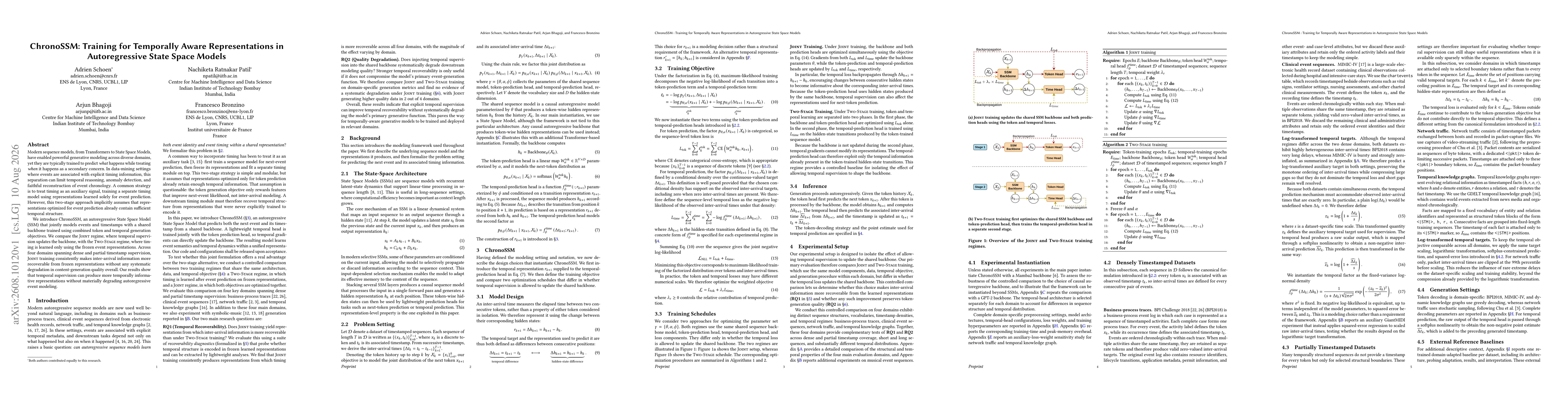 Thumbnail for ChronoSSM: Training for Temporally Aware Representations in Autoregressive State Space Models