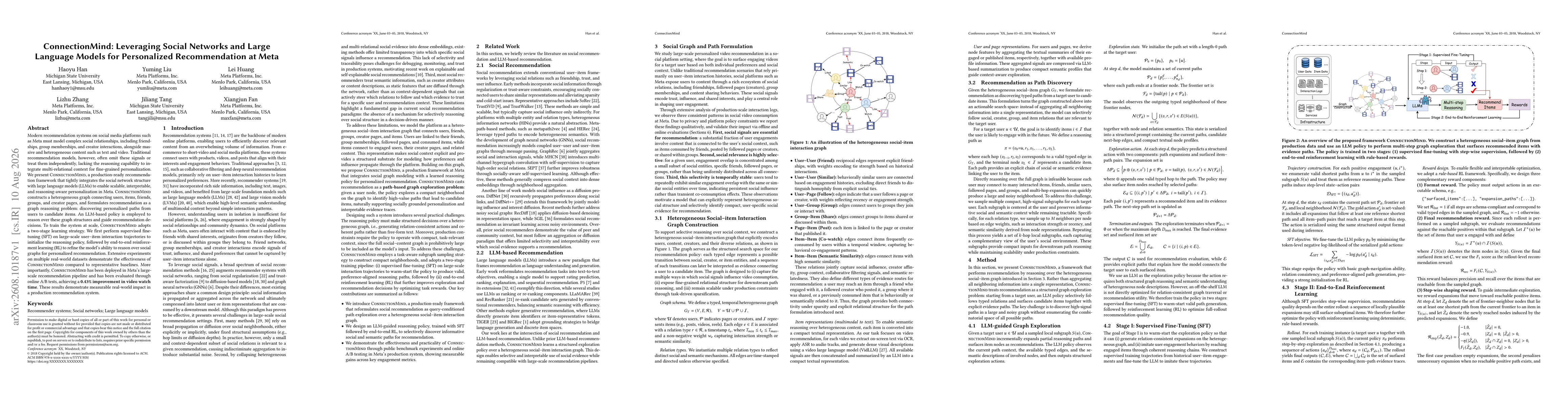 Thumbnail for ConnectionMind: Leveraging Social Networks and Large Language Models for Personalized Recommendation at Meta