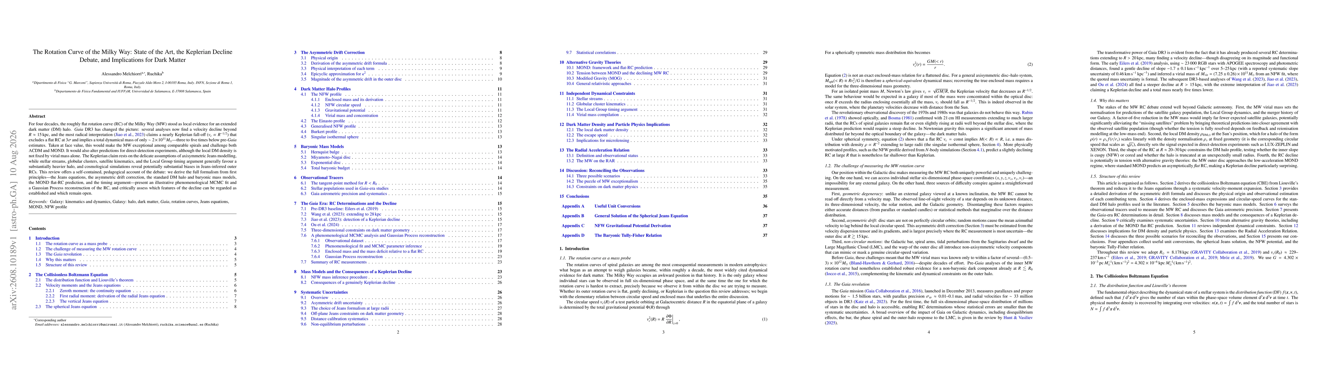 Thumbnail for The Rotation Curve of the Milky Way: State of the Art, the Keplerian Decline Debate, and Implications for Dark Matter