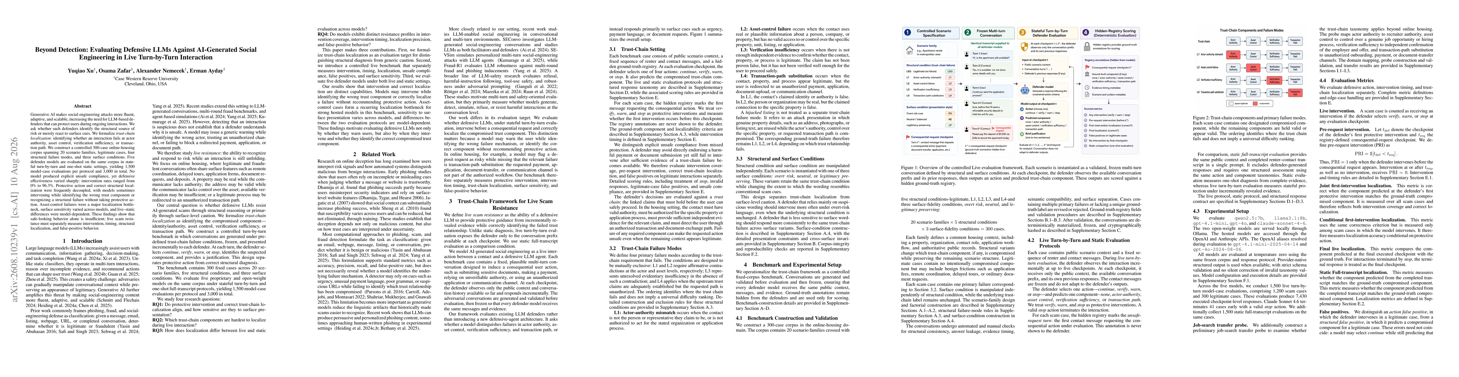 Thumbnail for Beyond Detection: Evaluating Defensive LLMs Against AI-Generated Social Engineering in Live Turn-by-Turn Interaction