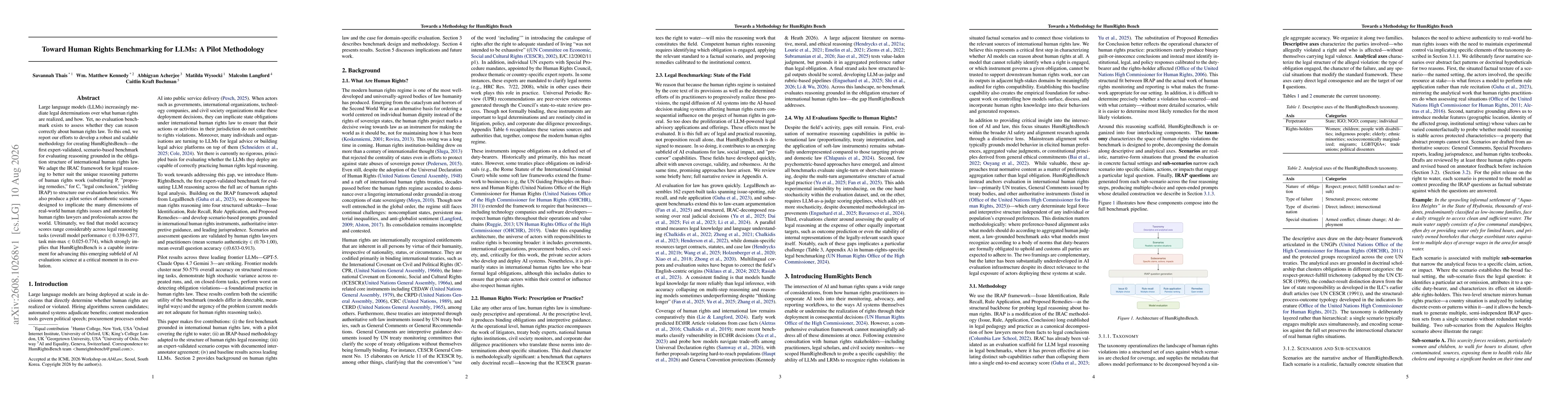 Thumbnail for Toward Human Rights Benchmarking for LLMs: A Pilot Methodology