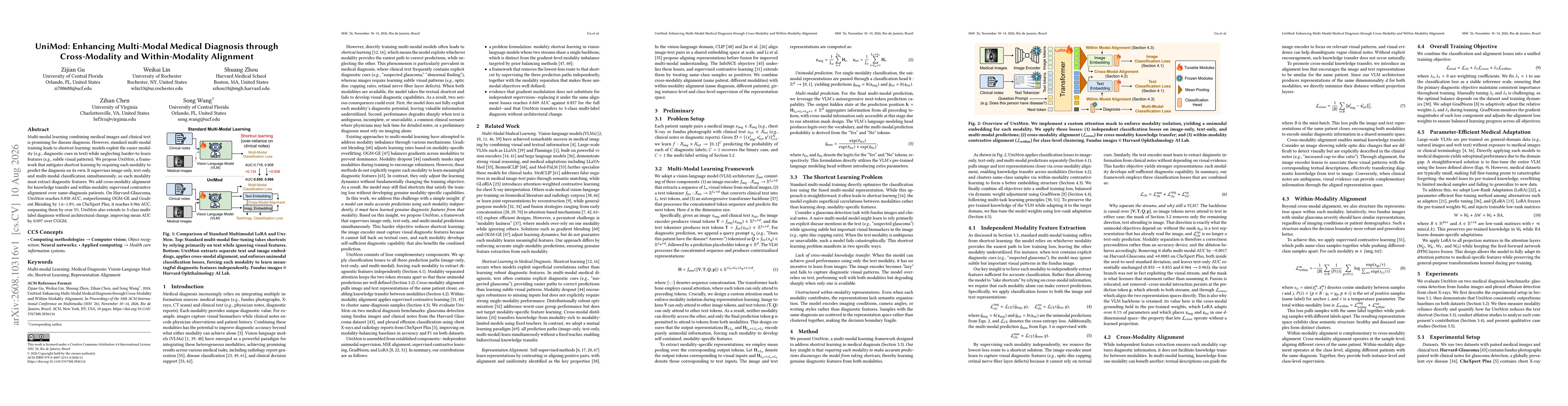 Thumbnail for UniMod: Enhancing Multi-Modal Medical Diagnosis through Cross-Modality and Within-Modality Alignment