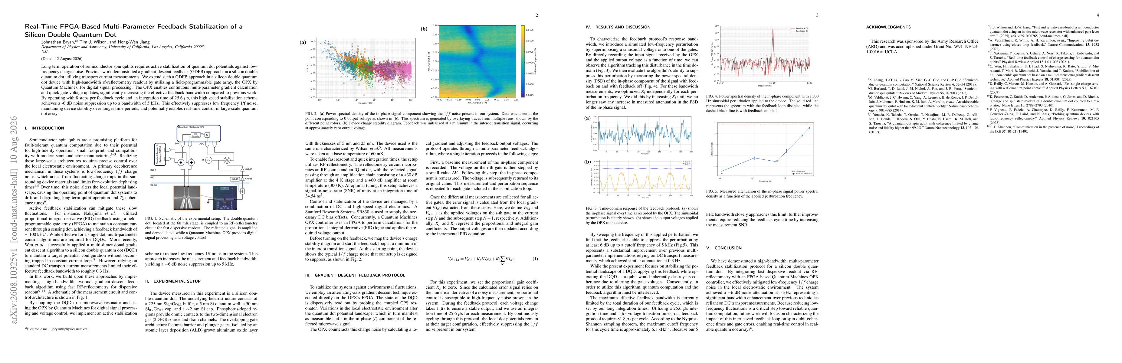 Thumbnail for Real-Time FPGA-Based Multi-Parameter Feedback Stabilization of a Silicon Double Quantum Dot