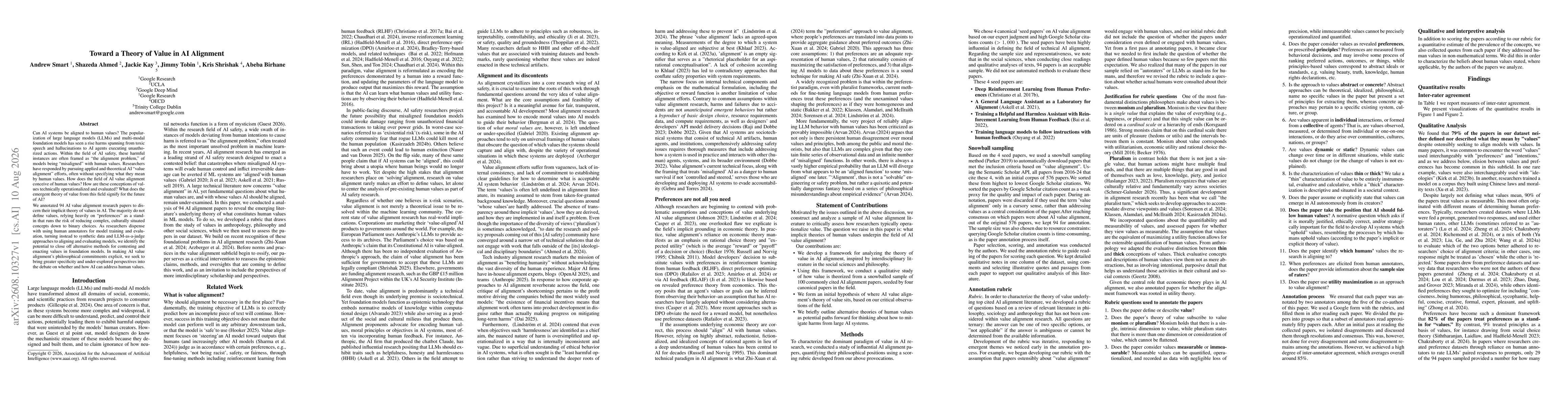 Thumbnail for Toward a Theory of Value in AI Alignment