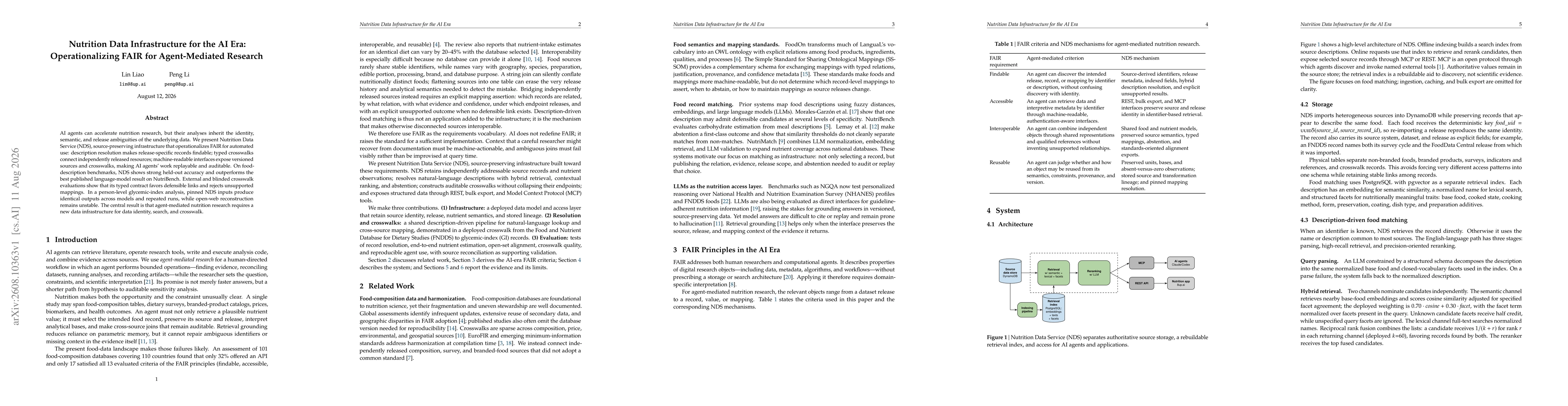 Thumbnail for Nutrition Data Infrastructure for the AI Era: Operationalizing FAIR for Agent-Mediated Research