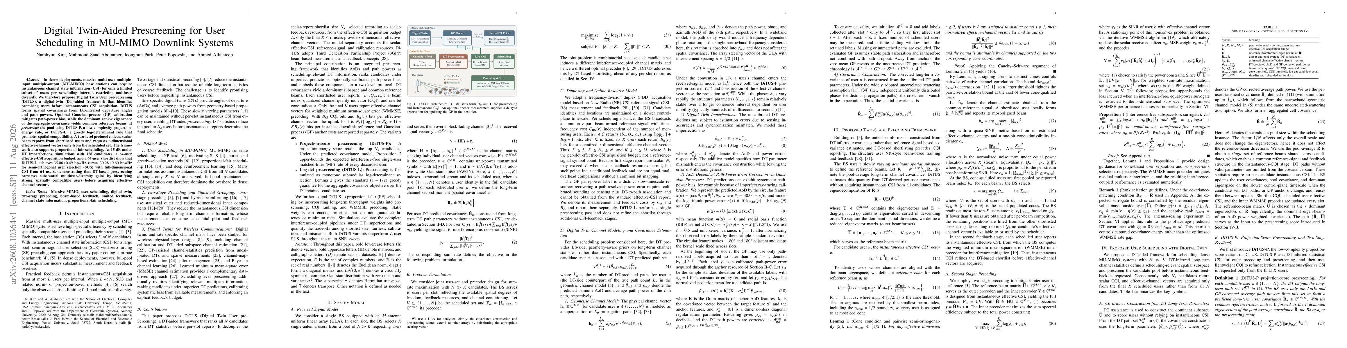 Thumbnail for Digital Twin-Aided Prescreening for User Scheduling in MU-MIMO Downlink Systems