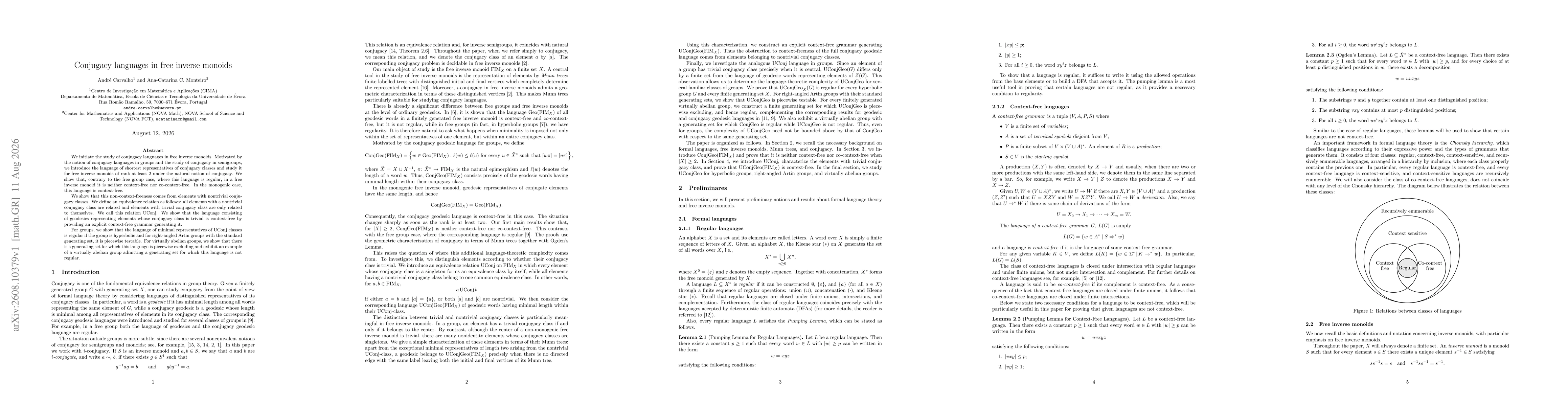 Thumbnail for Conjugacy languages in free inverse monoids