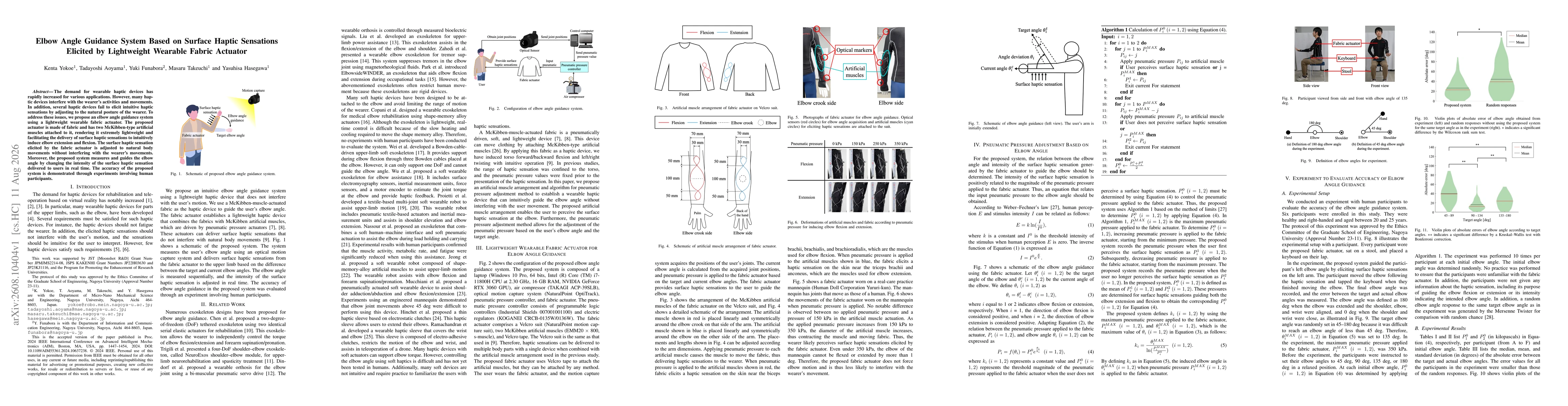 Thumbnail for Elbow Angle Guidance System Based on Surface Haptic Sensations Elicited by Lightweight Wearable Fabric Actuator