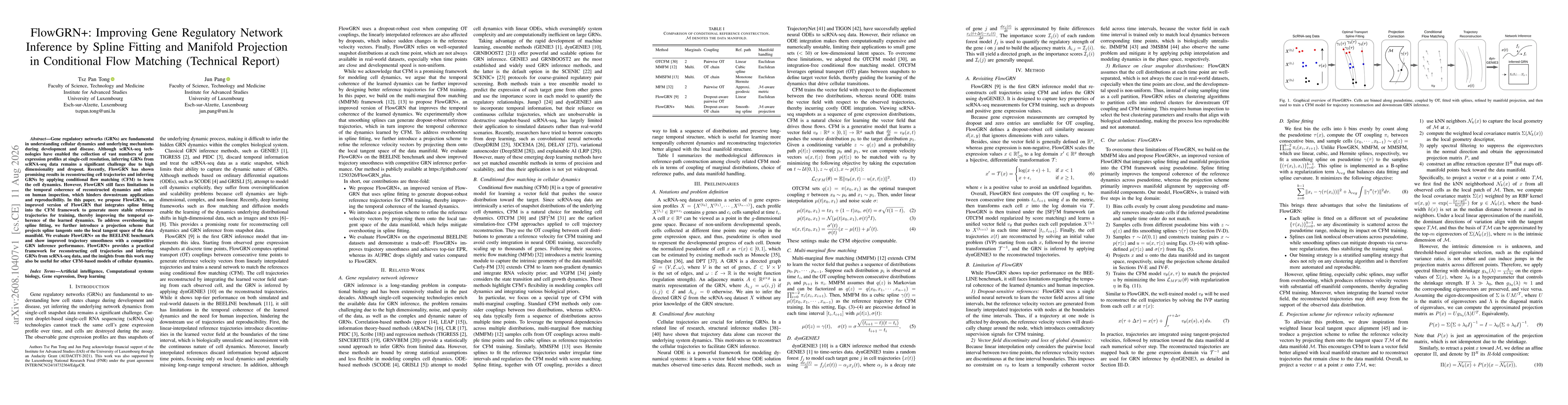 Thumbnail for FlowGRN+: Improving Gene Regulatory Network Inference by Spline Fitting and Manifold Projection in Conditional Flow Matching (Technical Report)