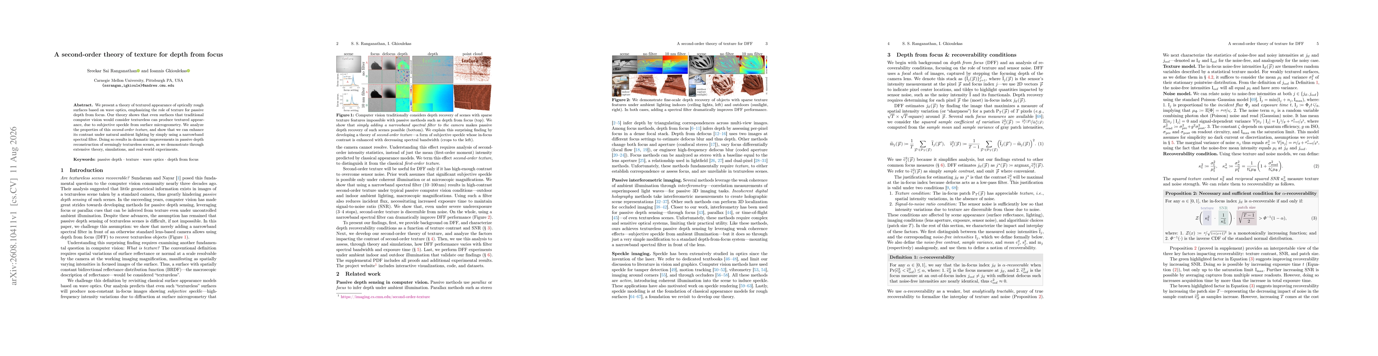 Thumbnail for A second-order theory of texture for depth from focus