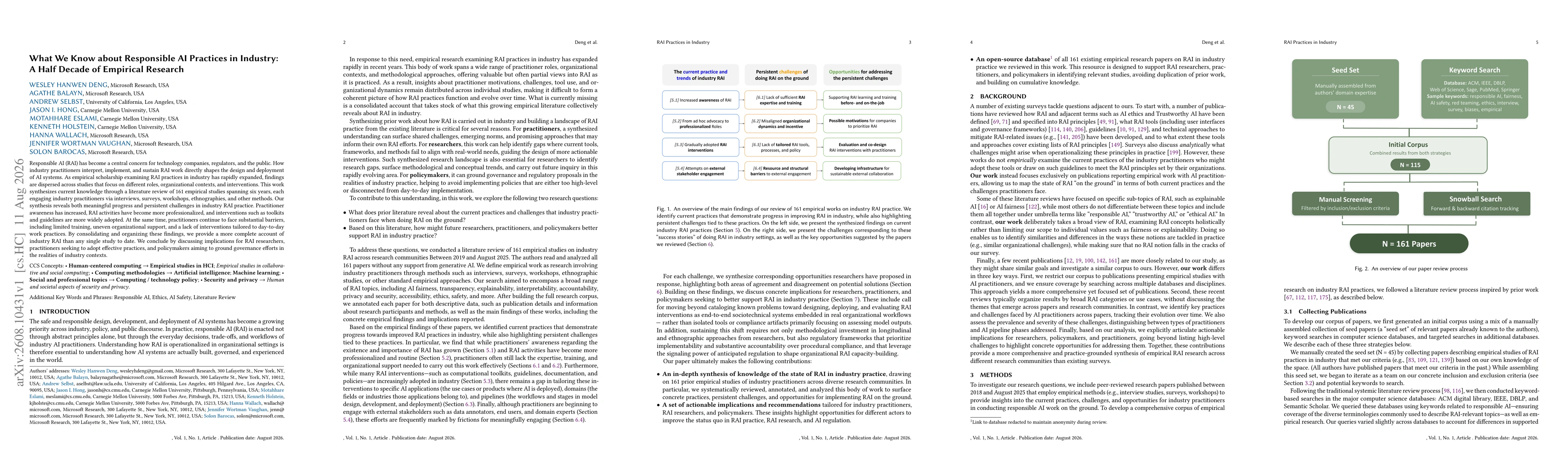 Thumbnail for What We Know about Responsible AI Practices in Industry: A Half Decade of Empirical Research