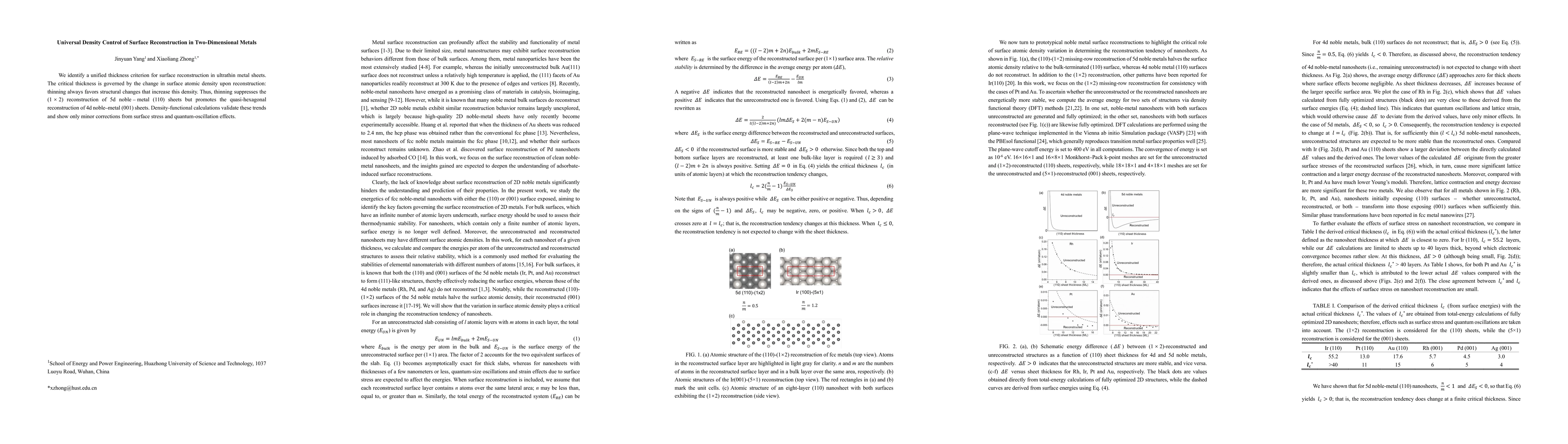 Thumbnail for Universal Density Control of Surface Reconstruction in Two-Dimensional Metals