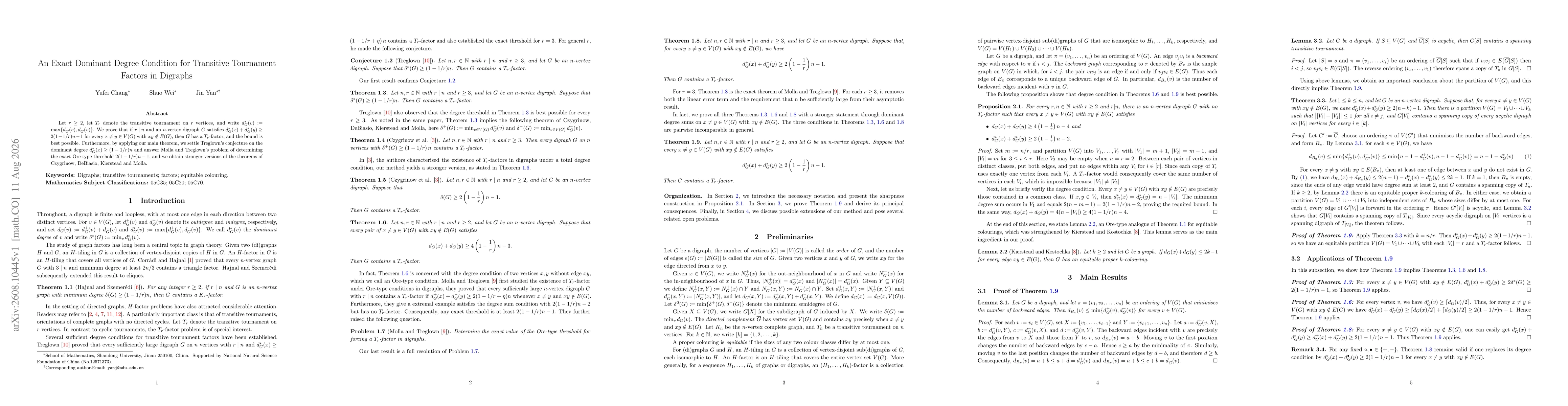 Thumbnail for An Exact Dominant Degree Condition for Transitive Tournament Factors in Digraphs