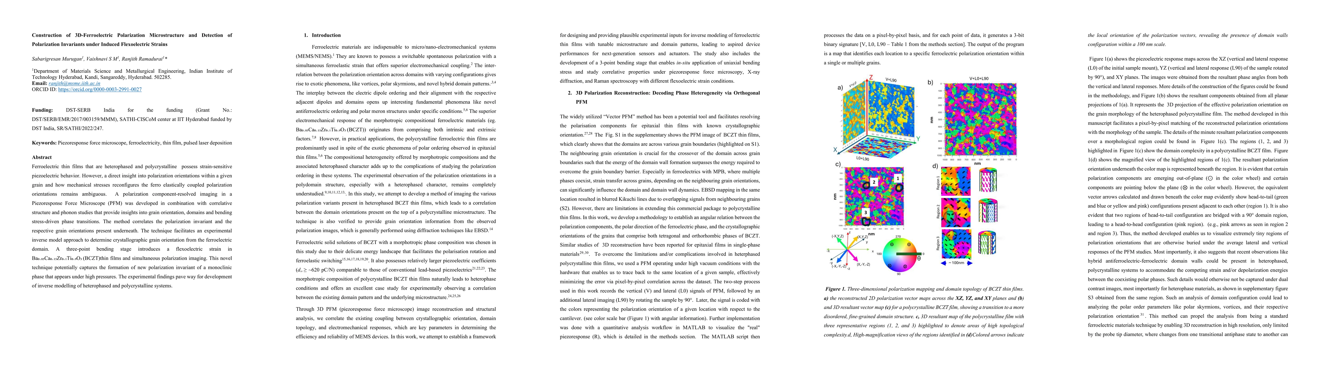 Thumbnail for Construction of 3D-Ferroelectric Polarization Microstructure and Detection of Polarization Invariants under Induced Flexoelectric Strains