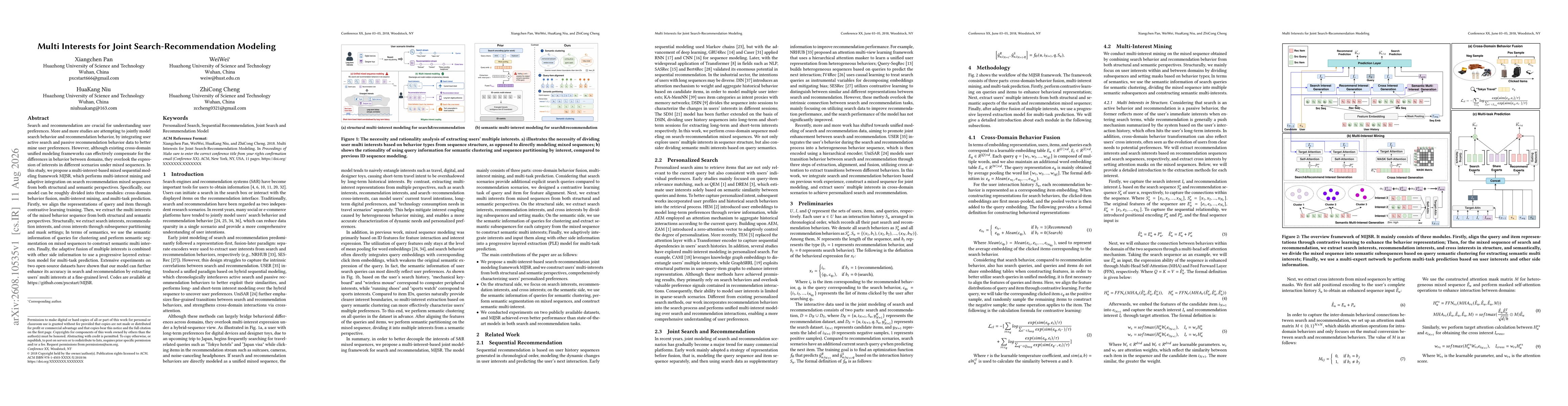 Thumbnail for Multi Interests for Joint Search-Recommendation Modeling