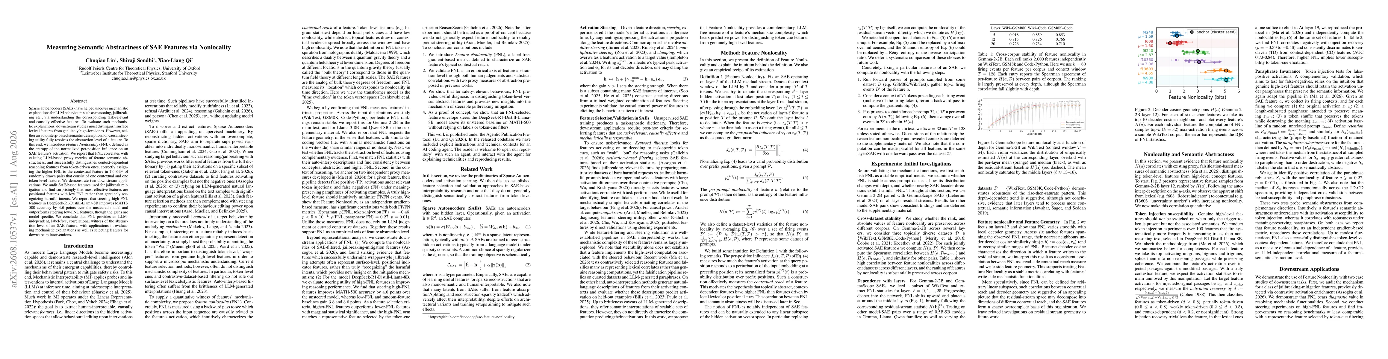 Thumbnail for Measuring Semantic Abstractness of SAE Features via Nonlocality